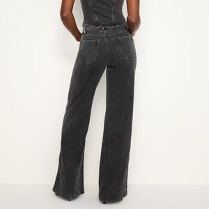 Good American Good Skate Jeanius Sweatpant Wide Leg Jeans, NWT Size 6/28